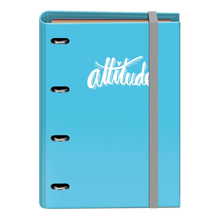 Dohe Serie Pastel Carpeta de 4 Anillas Formato A4 con Recambio de 100 Hojas - 4 Separadores de Colores - Cierre con Goma Elastica - Anillas de 35mm -  1