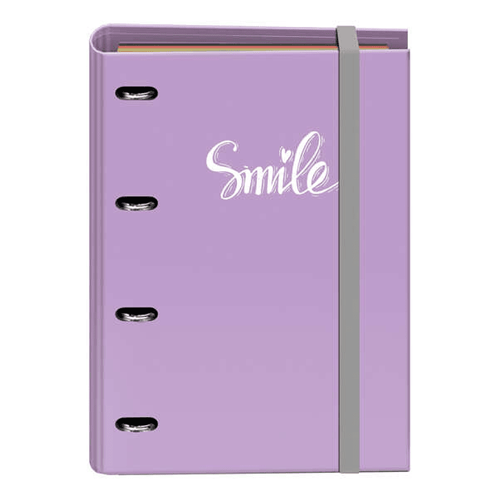 Dohe Serie Pastel Carpeta de 4 Anillas Formato A4 con Recambio de 100 Hojas - 4 Separadores de Colores - Cierre con Goma Elastica - Anillas de 35mm -  1