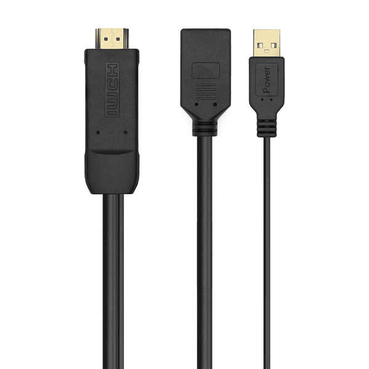 Aisens Conversor Activo HDMI 2.0 + USB ALIM. a DisplayPort V1.2 - HDMI/M-USB/M-DP/H - 10CM - Color Negro 1