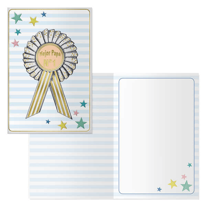 Dohe Pack de 6 Tarjetas de Felicitacion Dia del Padre - 11.5x17cm - Impresion a Todo Color - Estampaciones con Pelicula de Color - Papel Offset Blanco 1