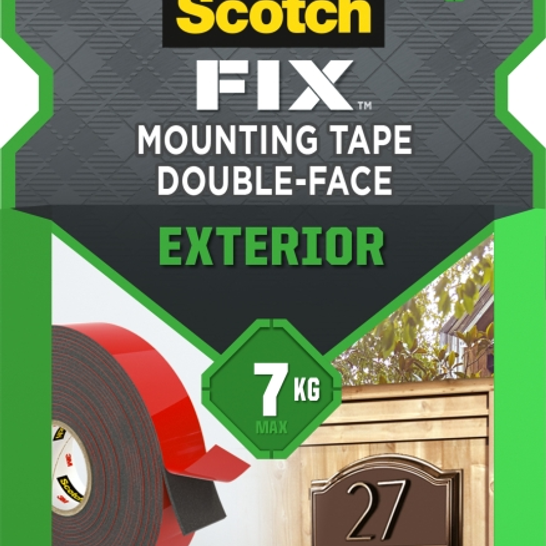 Scotch-Fix Cinta de Montaje de Doble Cara para Exteriores - 19mm x 10m - Color Negro 1