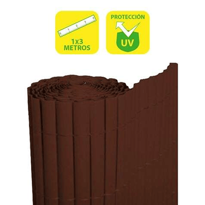 SunGarden Cañizo Plastico Doble Cara 1x3m - Color Marron Oscuro 1