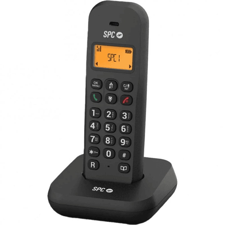 SPC Keops Telefono Fijo Inalambrico DECT - Pantalla Iluminada - Agenda 50 Contactos - Identificador de Llamadas - Color Negro 1