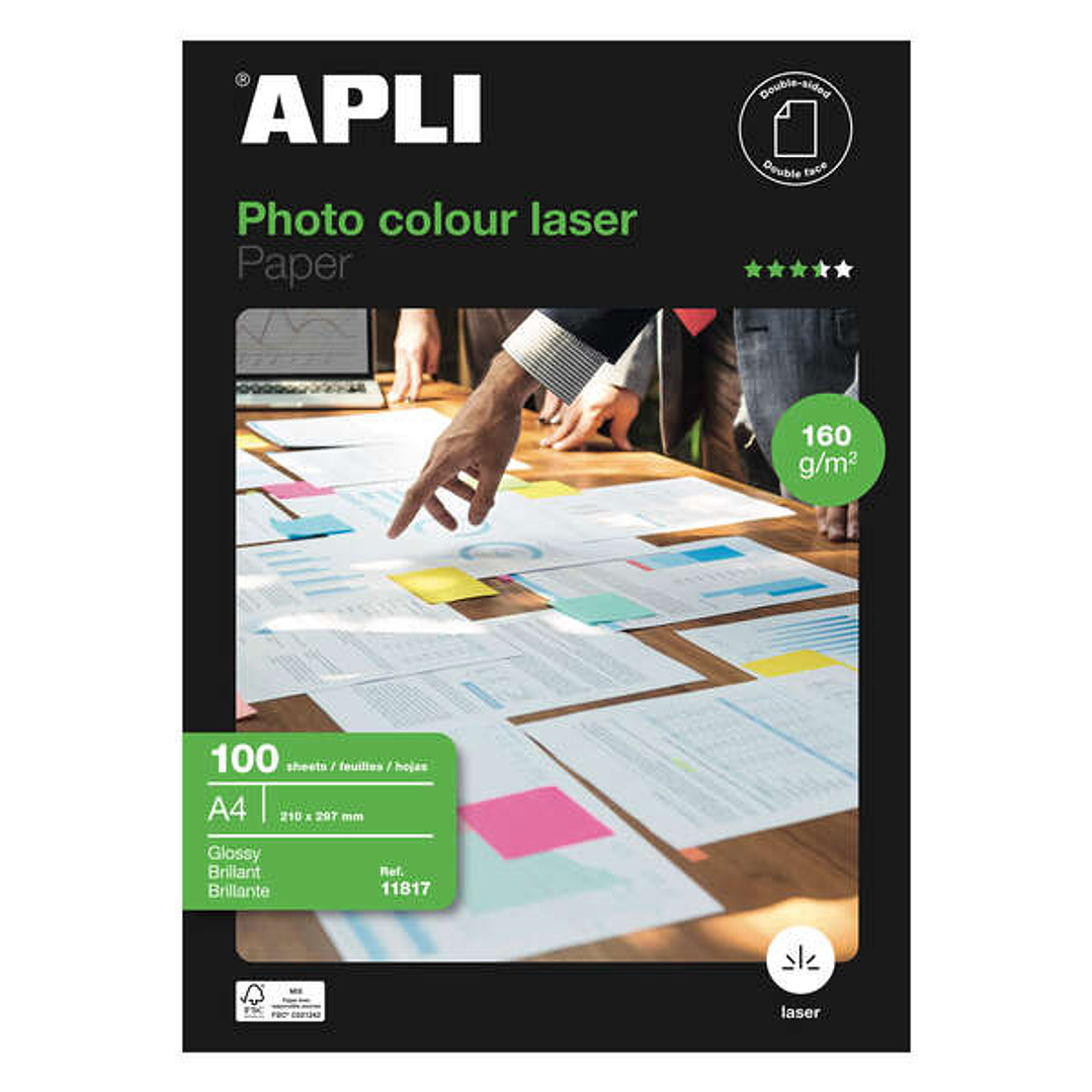 Apli Papel Fotografico Colour Laser A4 160g 100 Hojas 1