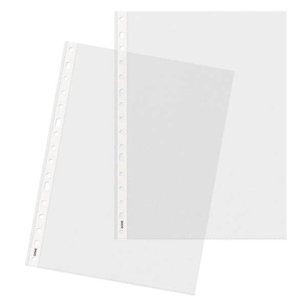 Dohe 100 Fundas Multitaladro con 16 Perforaciones en Polipropileno Liso Cristal - Resistente y Duradero 1