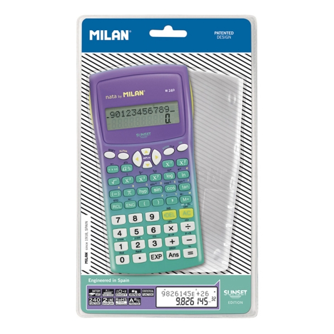Milan Sunset M240 Calculadora Cientifica - Blister - Color Turquesa 1