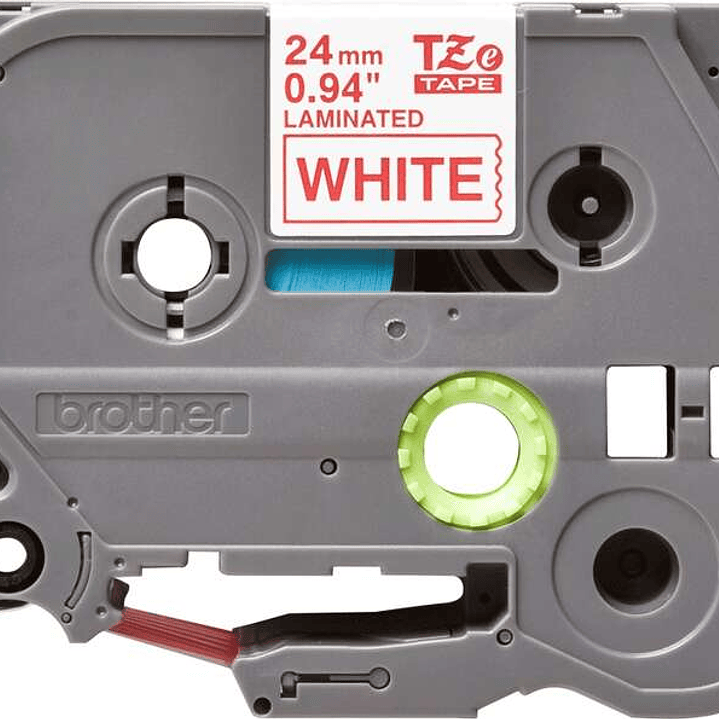 Brother TZe252 Cinta Laminada Original de Etiquetas - Texto rojo sobre fondo blanco - Ancho 24mm x 8 metros 1