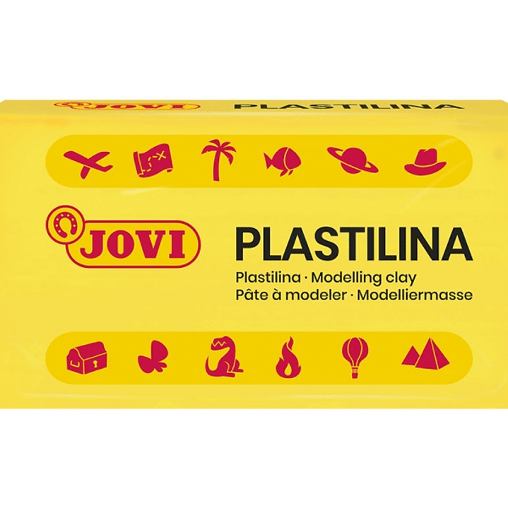 Jovi Caja de 30 Pastillas de Plastilina 50gr - Muy Moldeable - No Se Seca - sin Gluten - Libre de Alergenos - No Toxica - Color Amarillo 1