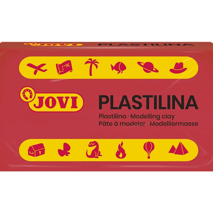 Jovi Caja de 30 Pastillas de Plastilina 50gr - Pasta de Modelar Vegetal - Mezclables - No Endurece - sin Gluten - Inocua y No Toxica - Color Rojo 1