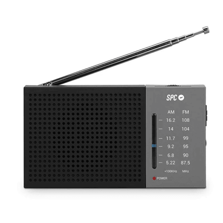 SPC Jetty Lite Radio Portatil Analogica FM/AM - Entrada Jack 3.5mm - Antena Telescopica - Alimentacion con Pilas - Color Negro/Gris 1