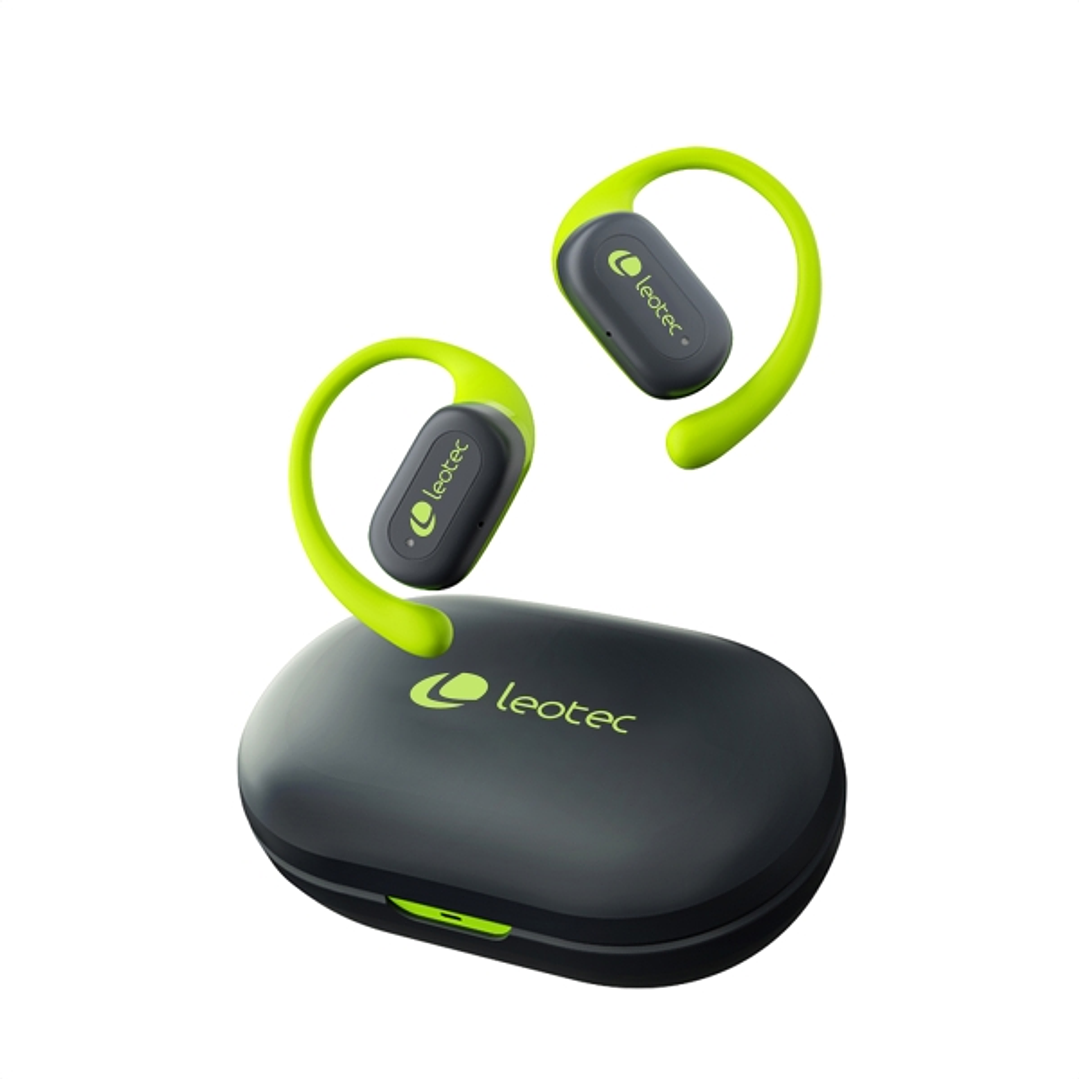 Leotec Open Air Zenith Sport Auriculares Bluetooth 5.4 - Estuche de Carga - 30h Autonomia - Color Verde 1