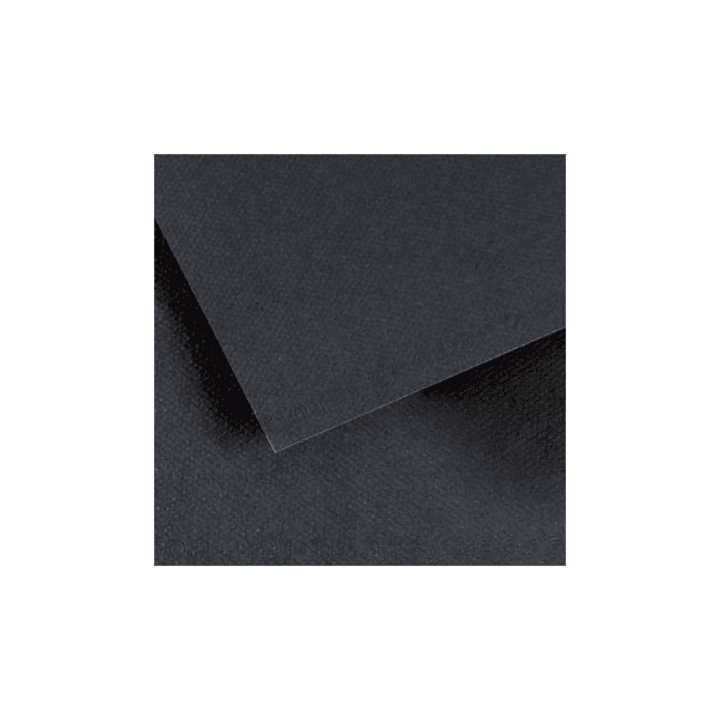 Canson Mi-Teintes Pack de 10 Hojas 160 g/m² - Tamaño 50 x 65cm - Doble Cara Grano Nido de Abeja y Grano Fino - Certificado FSC - Color Negro 1
