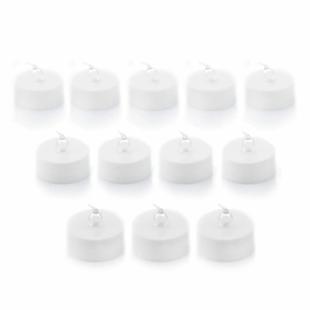 Innovagoods Romandle Pack de 12 Velas de Te LED - Luz Calida - Efecto Llama - Duracion hasta 75min - Pack de 2 Set de Velas de Te LED - 3.7x3.5cm - Co 1