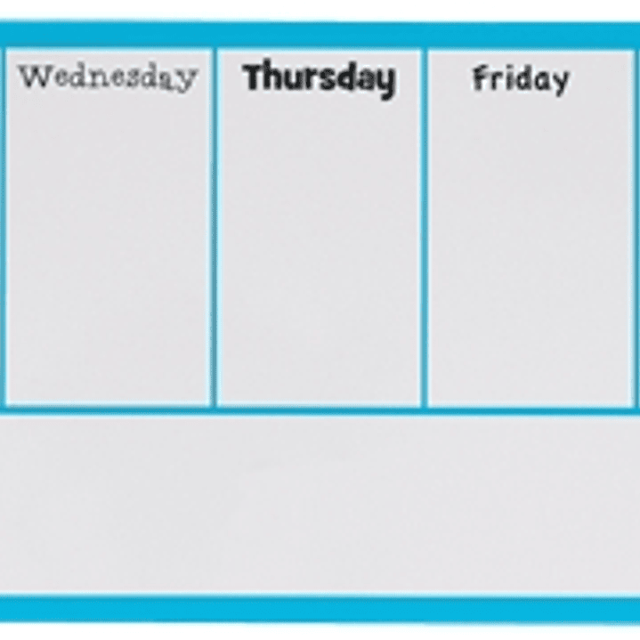 Nobo Planificador Semanal de Pizarra Magnetica Mini 360x140mm - Almohadillas Adhesivas e Imanes para Montaje - Incluye Rotulador y 2 Imanes para Pizar 1