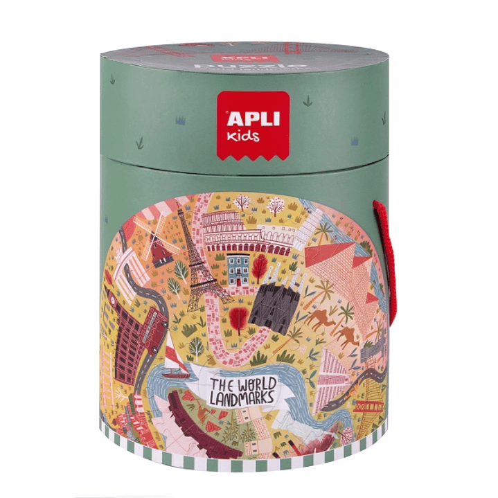Apli Puzzle Circular Monumentos de 48 Piezas - Tamaño Ø50cm - Poster para Facilitar Montaje - Recomendado para Niños a partir de 5 Años 1