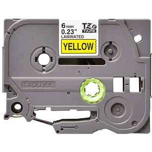 Brother TZe611 Cinta Laminada Original de Etiquetas - Texto negro sobre fondo amarillo - Ancho 6mm x 8 metros