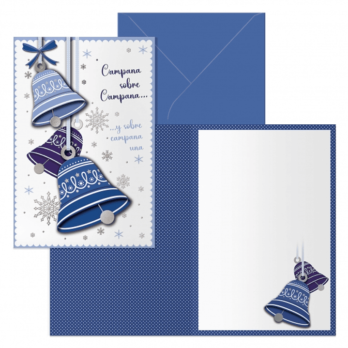 Dohe Campanas Pack de 6 Tarjetas de Felicitacion Navideña con Sobre - Tamaño Cerrada 11.5x17cm, Abierta 23x17cm - Papel Offset - Impresas a todo Color 1