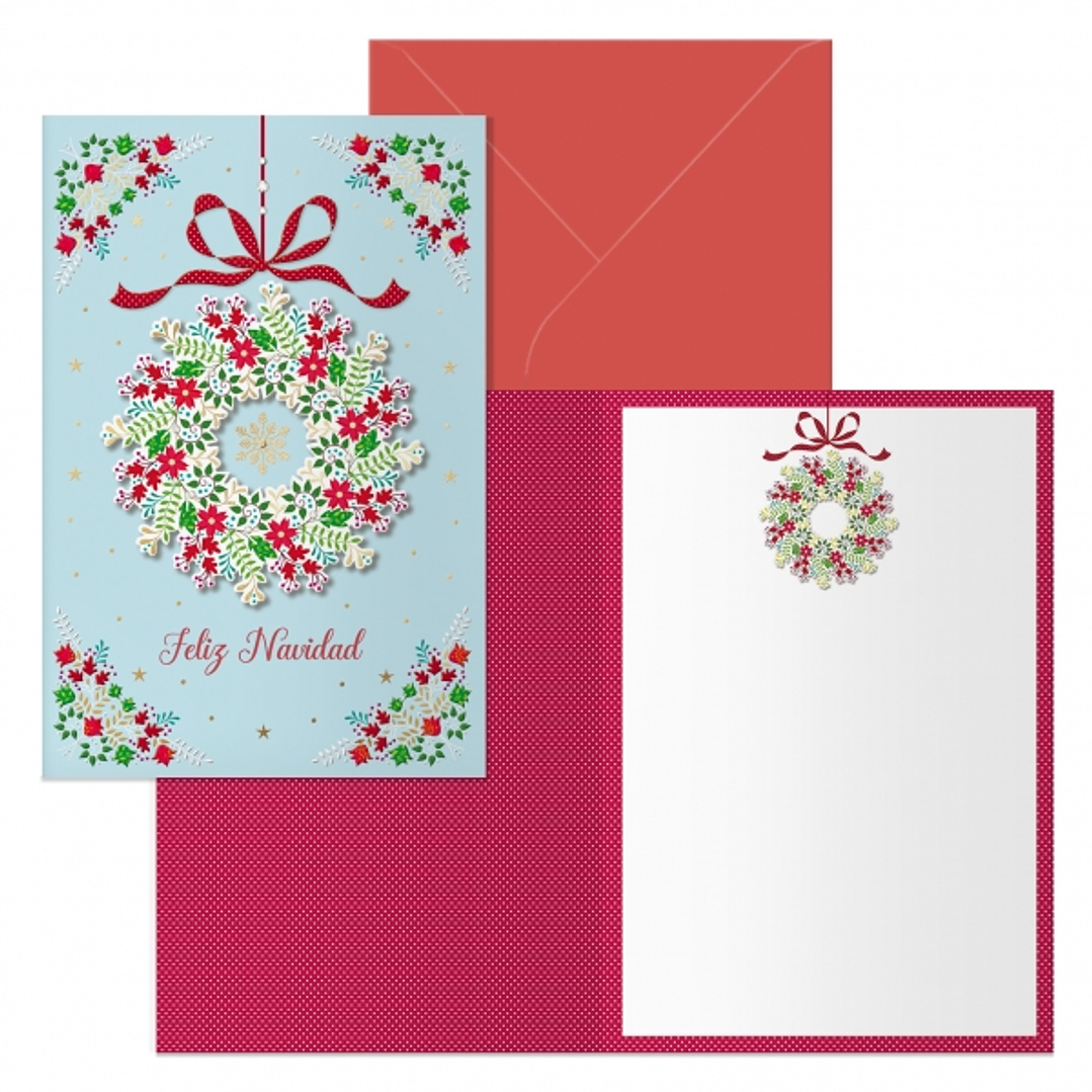 Dohe Poppy Pack de 6 Tarjetas de Felicitacion Navideña con Sobre - Tamaño Cerrada 11.5x17cm, Abierta 23x17cm - Papel Offset - Impresas a todo Color 1