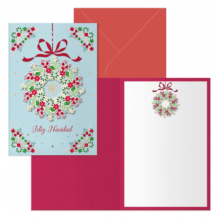 Dohe Poppy Pack de 6 Tarjetas de Felicitacion Navideña con Sobre - Tamaño Cerrada 11.5x17cm, Abierta 23x17cm - Papel Offset - Impresas a todo Color 1