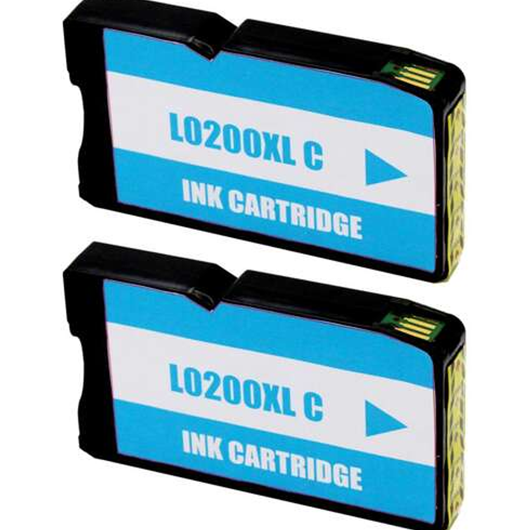 Lexmark 200XL Cyan Pack 2 Cartuchos de Tinta Genericos - Reemplaza 14L0198 1