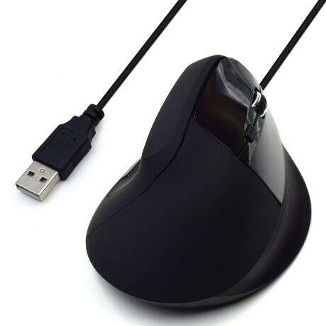 Ewent Raton Ergonomico Vertical USB 1800dpi - 5 Botones - Uso Diestro - Cable de 1.23m - Color Negro 1