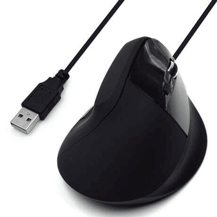 Ewent Raton Ergonomico Vertical USB 1800dpi - 5 Botones - Uso Diestro - Cable de 1.23m - Color Negro 1