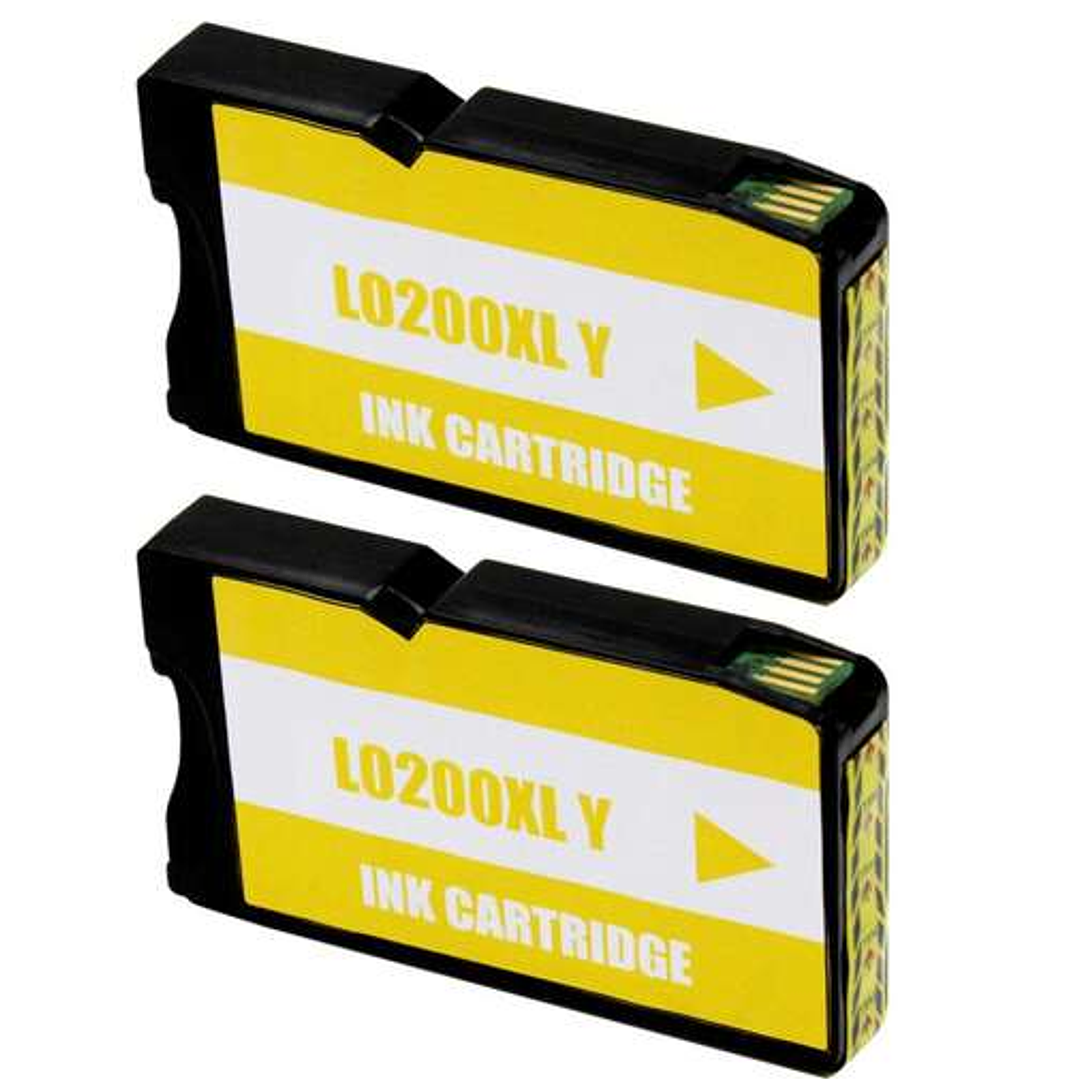 Lexmark 200XL Amarillo Pack 2 Cartuchos de Tinta Genericos - Reemplaza 14L0200 1