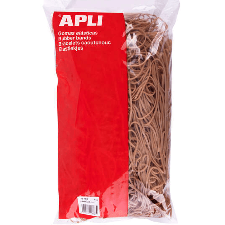 Apli Gomas Elasticas Ø 140 x 2mm - 1kg de Contenido - Gran Elasticidad y Resistencia - 70% de Caucho Natural 1