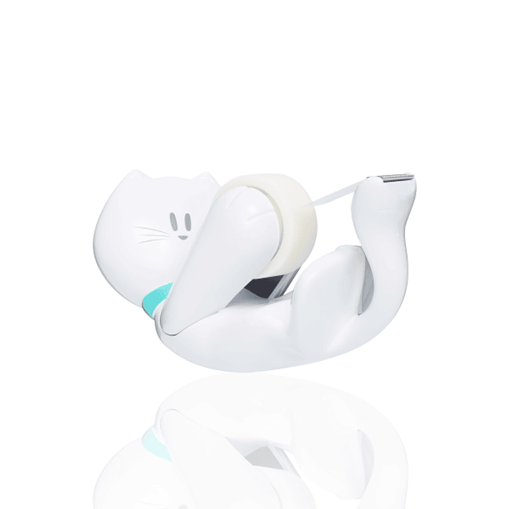 Scotch Magic Dispensador de Cinta Adhesiva - Forma de Gato - Incluye 1 Rollo de 19mm x 8.89m - Color Blanco 1
