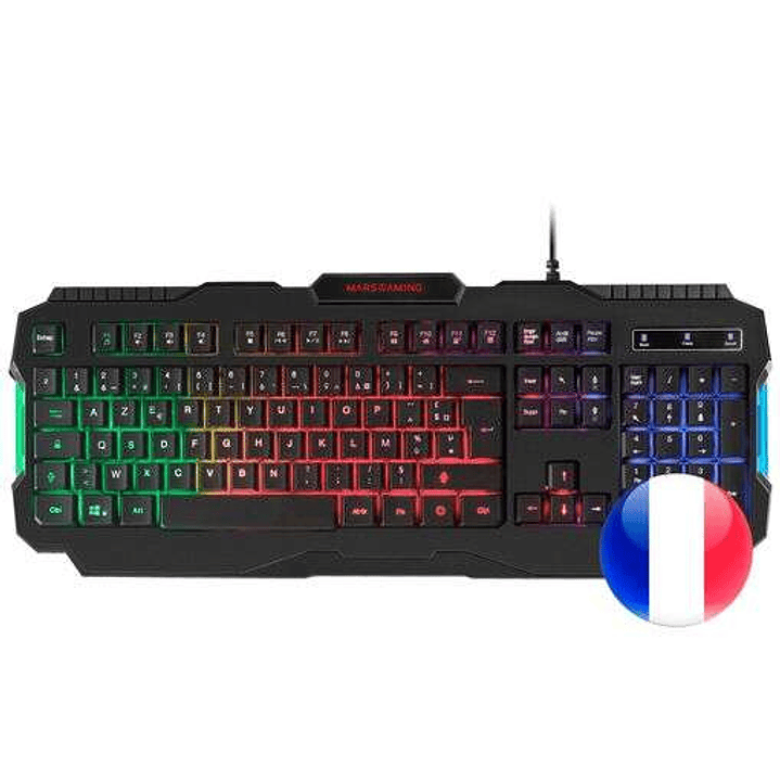 Mars Gaming MRK0 Teclado Gaming RGB Rainbow 9 Colores 15 Teclas de Funcion - 560x199x32mm - Retroiluminacion Multicolor, Capacidad anti-ghosting, Puls 1