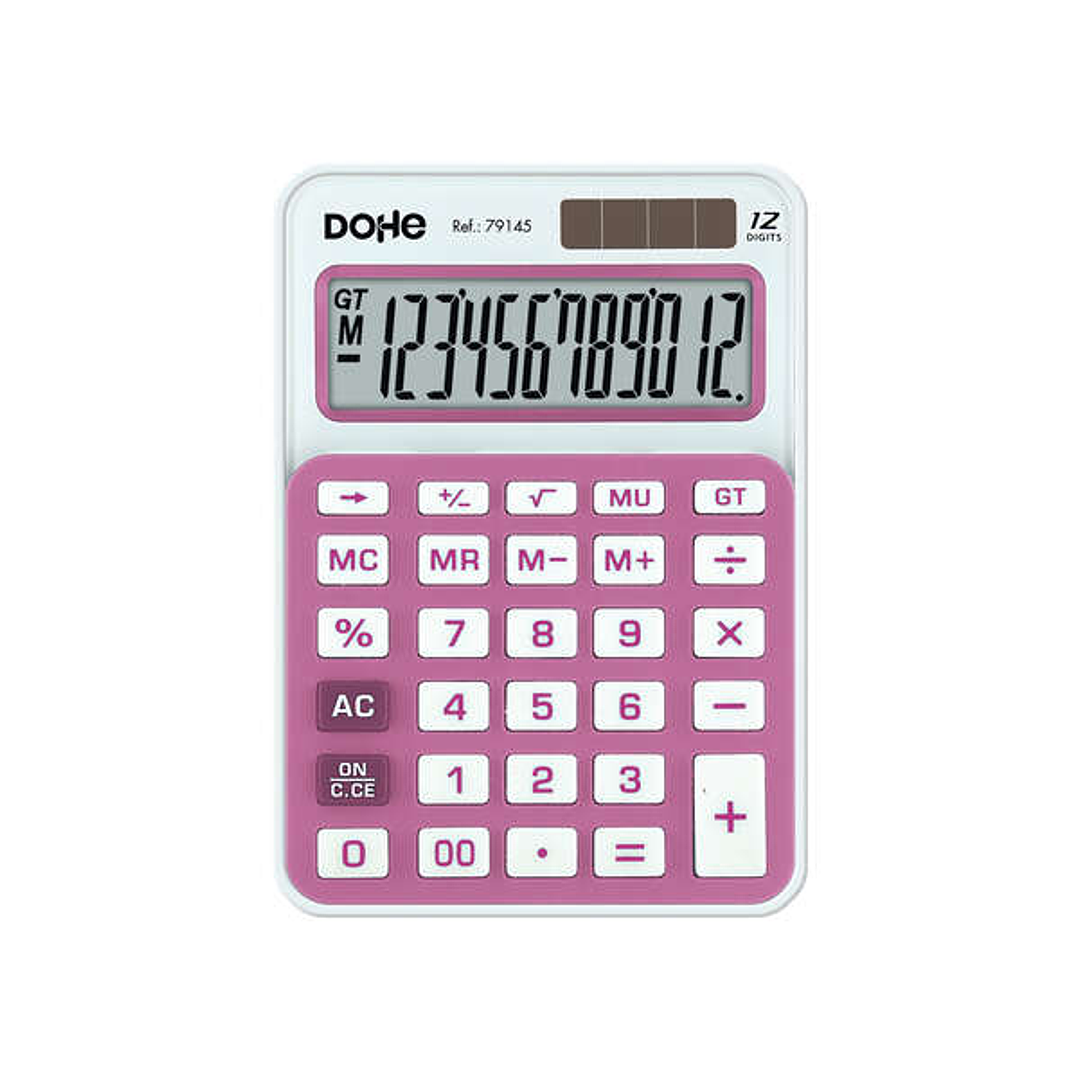 Dohe Calculadora Electronica de 12 Digitos - Funciones de Raiz Cuadrada y Mark Up - 4 Teclas de Memoria - Alimentacion Solar y a Pilas - Apagado Autom 1