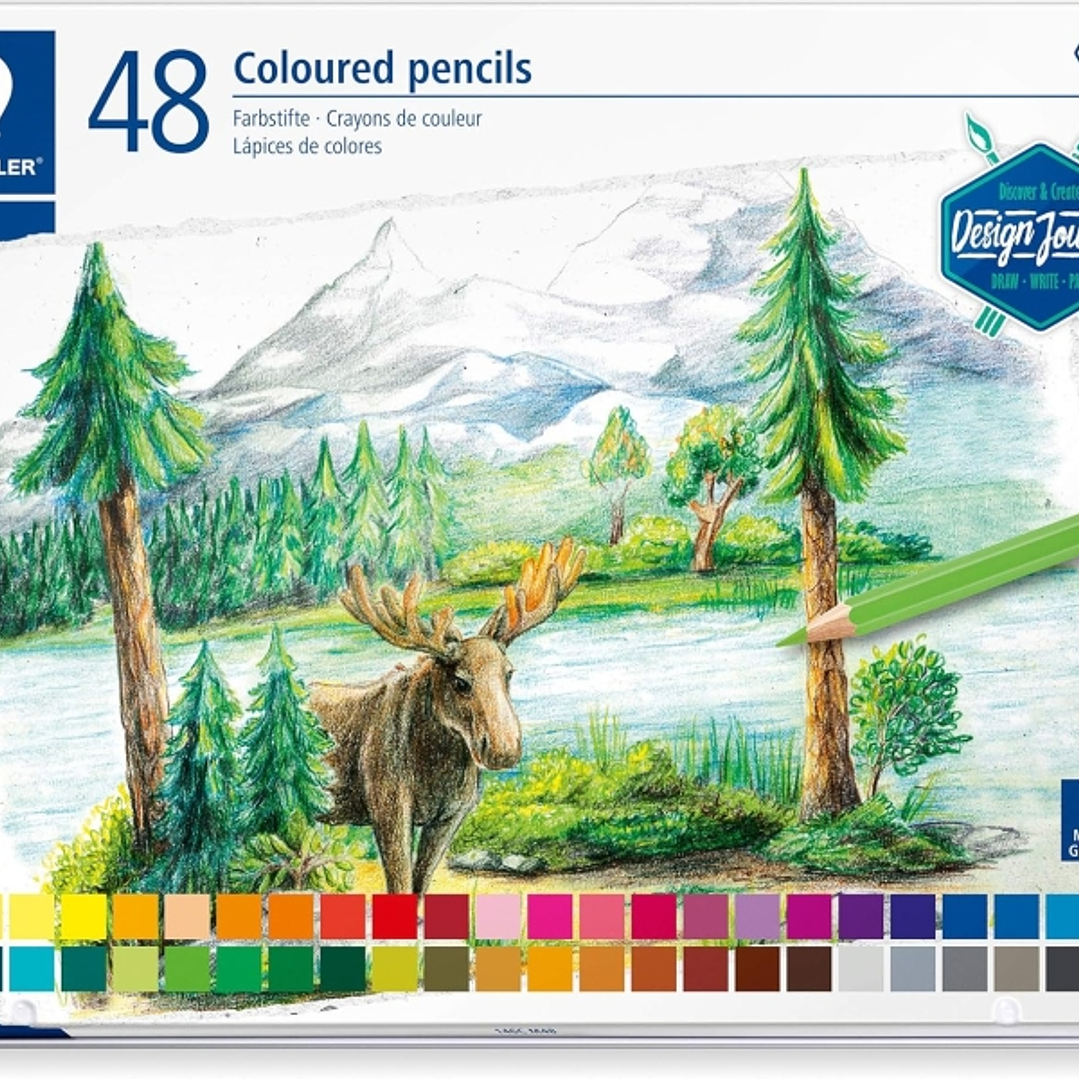 Staedtler 146C Caja Metalica con 48 Lapices de Colores - Mina Suave - Colores Surtidos 1