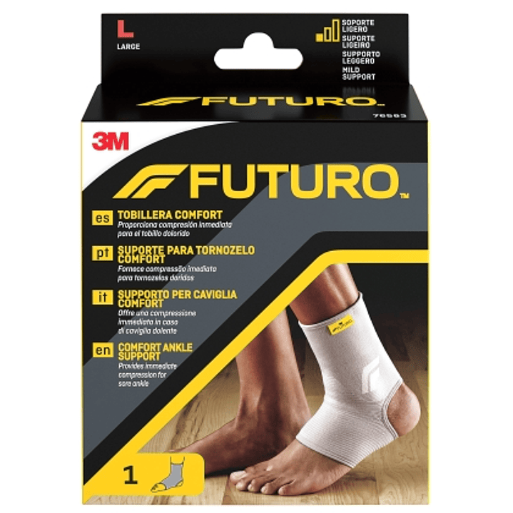 Futuro Comfort Tobillera - Talla L (38.1 - 44.5cm) - Transpirable - Elastico - Color Gris 1