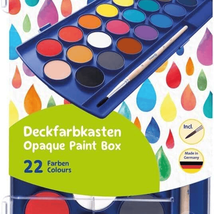 Pelikan Acuarelas Escolares - 22 Colores - Faciles de Diluir - Resistentes a la Luz - Incluye 1 Pincel 1