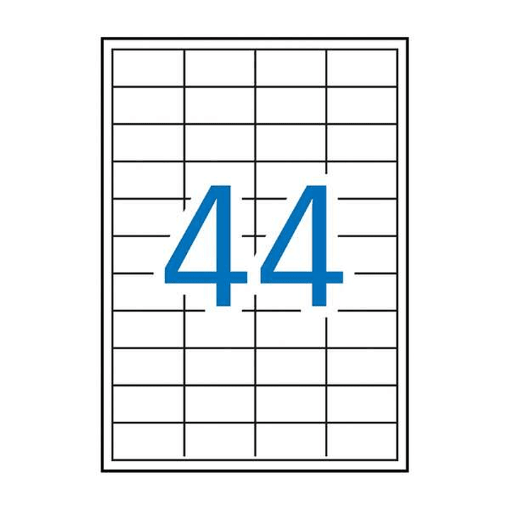 Apli Pack de 4.400 Etiquetas Rectangulares 48.5x25.4mm - 100 Hojas por 44 Etiquetas - Adhesivo Permanente - Cantos Rectos - Color Blanco 1