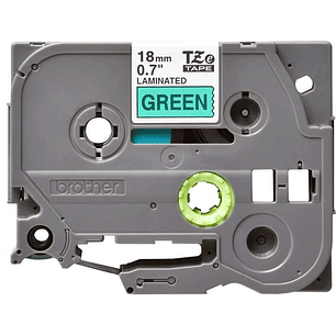 Brother TZe741 Cinta Laminada Original de Etiquetas - Texto negro sobre fondo verde - Ancho 18mm x 8 metros