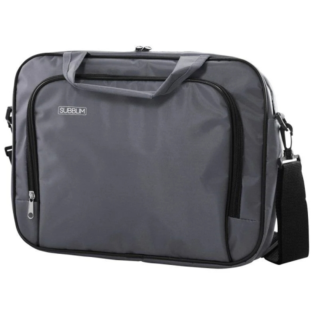 Subblim Estuche Oxford para portátil - Medida: 410 mm - Resistente y acolchado - Gran capacidad de almacenamiento - Transporte seguro - Color Gris 1