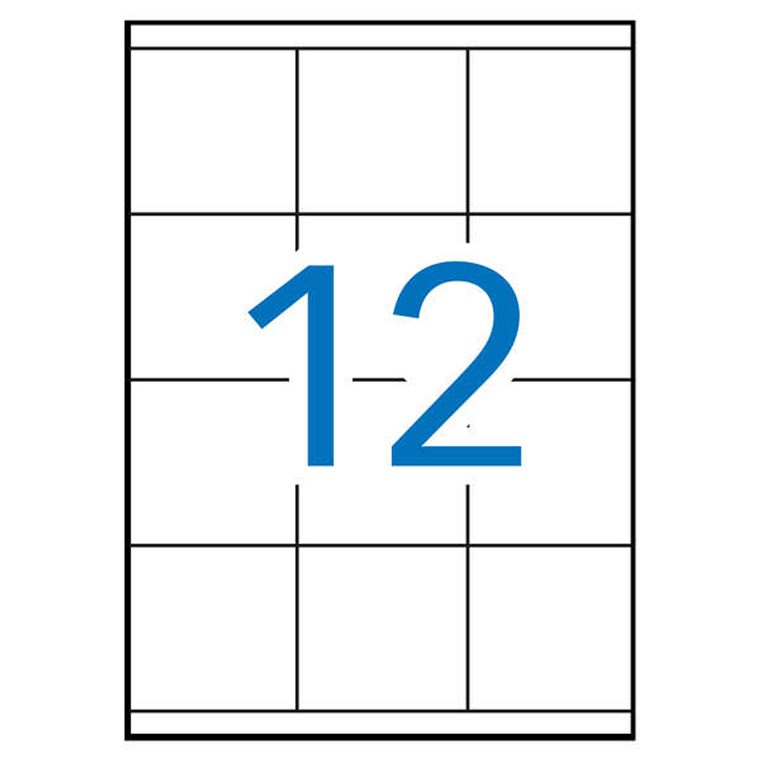 Apli Etiquetas Blancas Permanentes 70.0 x 67.7 mm 100 Hojas 1