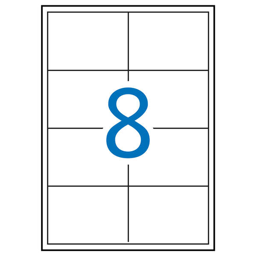 Apli Pack de 800 Etiquetas Rectangulares 97x67,7mm - 100 Hojas por 8 Etiquetas - Adhesivo Permanente - Cantos Rectos - Color Blanco 1