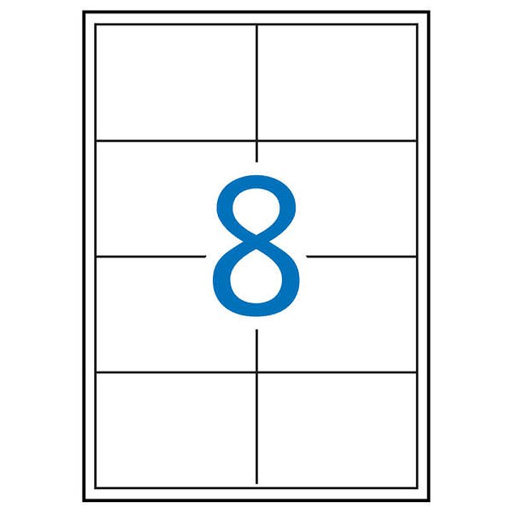 Apli Pack de 800 Etiquetas Rectangulares 97x67,7mm - 100 Hojas por 8 Etiquetas - Adhesivo Permanente - Cantos Rectos - Color Blanco 1