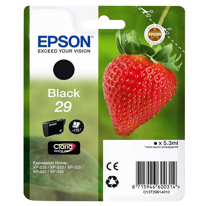 Epson T2981 (29) Negro Cartucho de Tinta Original - C13T29814012 1
