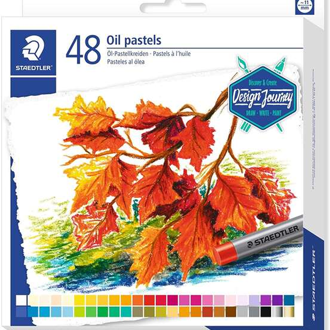 Staedtler Pasteles al Oleo 2420 Pack de 48 Ceras Blandas - Resistencia a la Rotura - Extremadamente Brillantes - Colores Surtidos 1