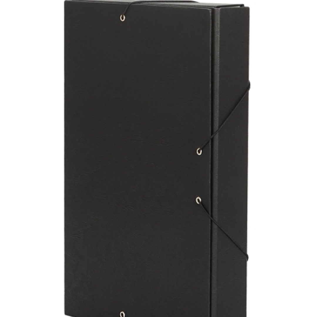 Pardo Carpeta para Proyectos Lomo 90mm - Cierre con Gomas - Color Negro 1