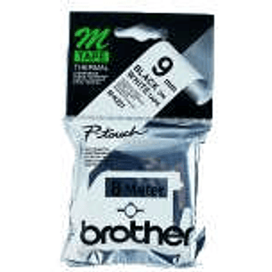 Brother MK221BZ Cinta No Laminada Original de Etiquetas - Texto Negro sobre Fondo Blanco - Ancho 9mm x 8 metros