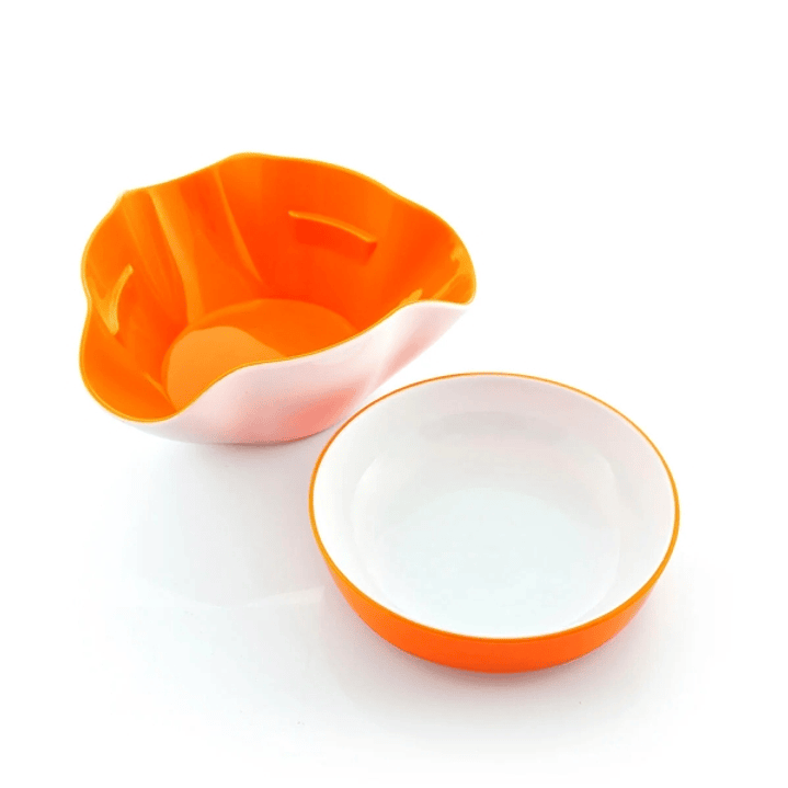 Innovagoods Pack de 2 Bols para Apertivos - Multiusos - Libre de BPA - Apilable - Color Naranja y Blanco 1