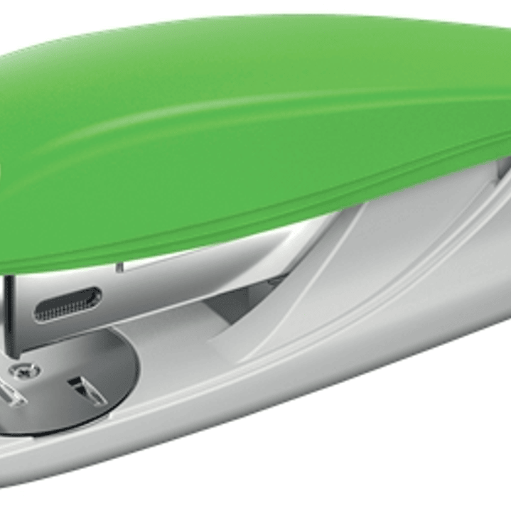 Petrus 210 Recycle Grapadora de Sobremesa - Grapa hasta 25 Hojas - 96% de Plastico Reciclado - Grapado Abierto, Cerrado y Clavado - Incluye 200 grapas 1