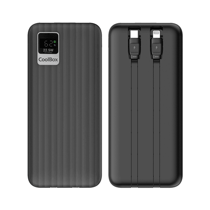 Coolbox DP20 Powerbank 20000mAH 22.5W PD y QC - USB-C y Lightning - Pantalla LCD - Color Negro 1