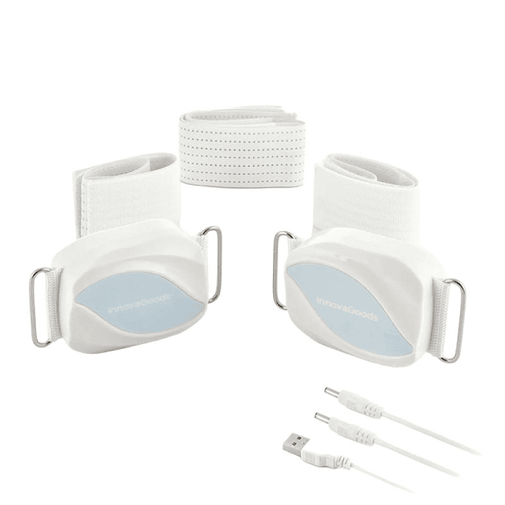 Innovagoods Bubratt Cinturon Masajeador Vibratorio - 18W - Cable 130cm - 4500rpm - Cierre con Velcro - Color Blanco y Azul 1