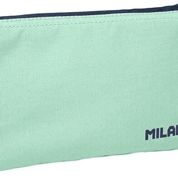Milan Serie 1918 Estuche Portatodo 5 Compartimentos - Tejido Resistente a las Roturas y Rasgaduras - Medidas 22x12x4cm - Color Verde 1
