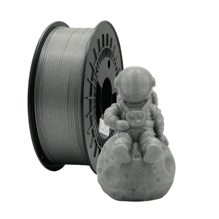 Filamento 3D PLA GLITTER - Diametro 1.75mm - Bobina 1kg - Color Plata 1